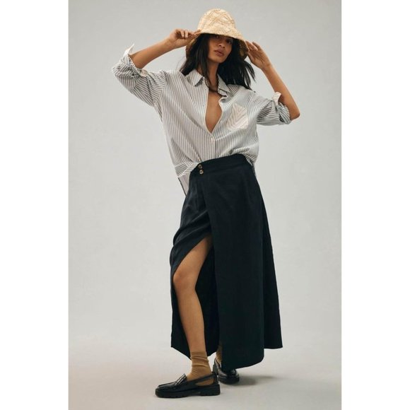 Anthropologie Women’s Linen True Wrap Skirt NWT- Sz 6 - Picture 1 of 8